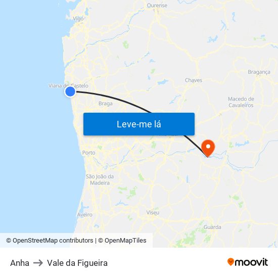 Anha to Vale da Figueira map