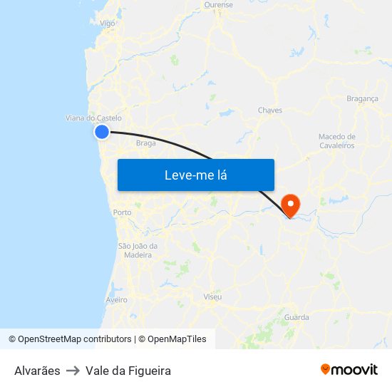 Alvarães to Vale da Figueira map