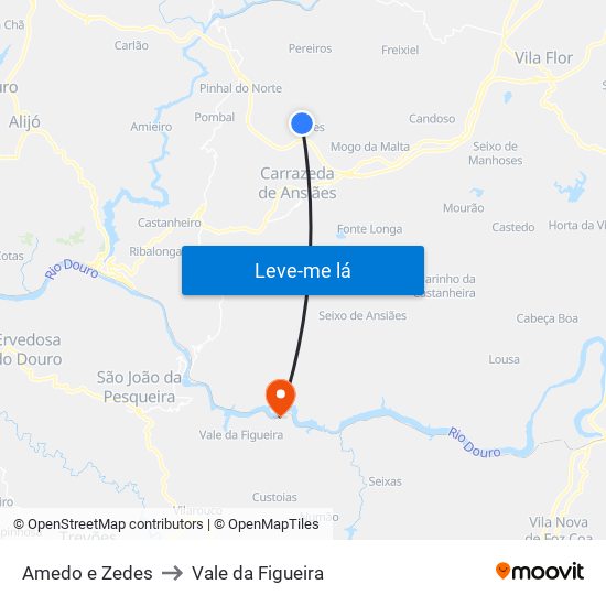Amedo e Zedes to Vale da Figueira map