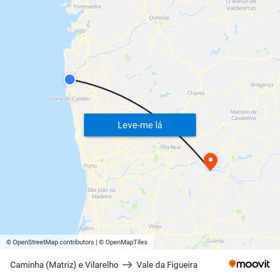 Caminha (Matriz) e Vilarelho to Vale da Figueira map