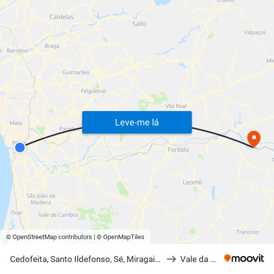Cedofeita, Santo Ildefonso, Sé, Miragaia, São Nicolau e Vitória to Vale da Figueira map