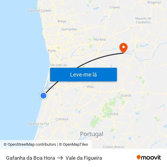 Gafanha da Boa Hora to Vale da Figueira map