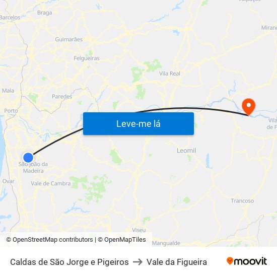 Caldas de São Jorge e Pigeiros to Vale da Figueira map