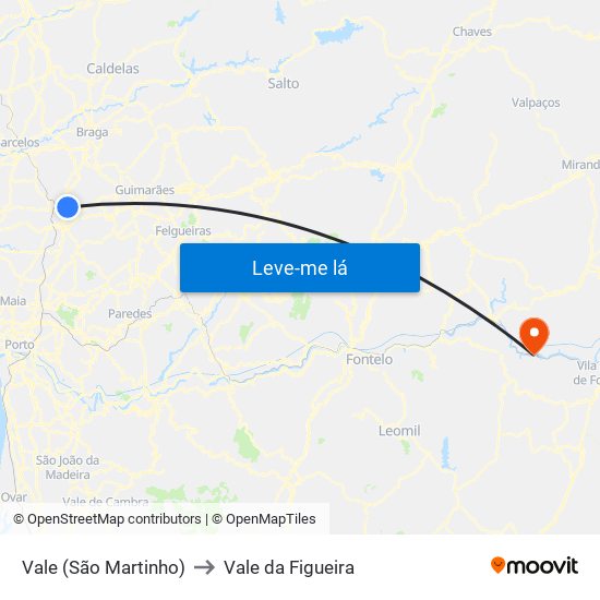 Vale (São Martinho) to Vale da Figueira map