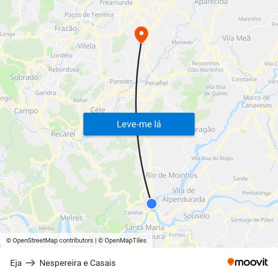 Eja to Nespereira e Casais map
