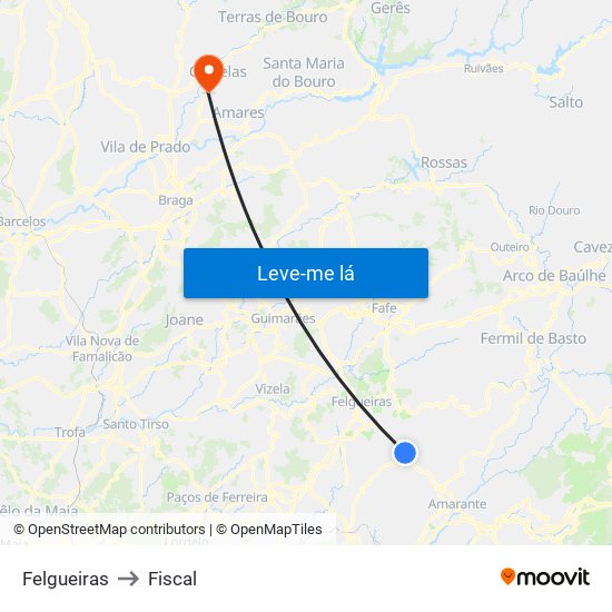 Felgueiras to Fiscal map