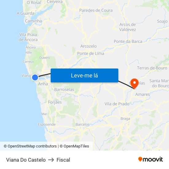 Viana Do Castelo to Fiscal map