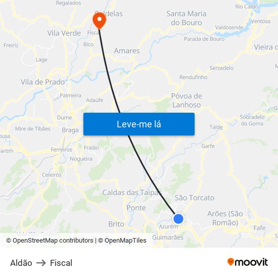Aldão to Fiscal map