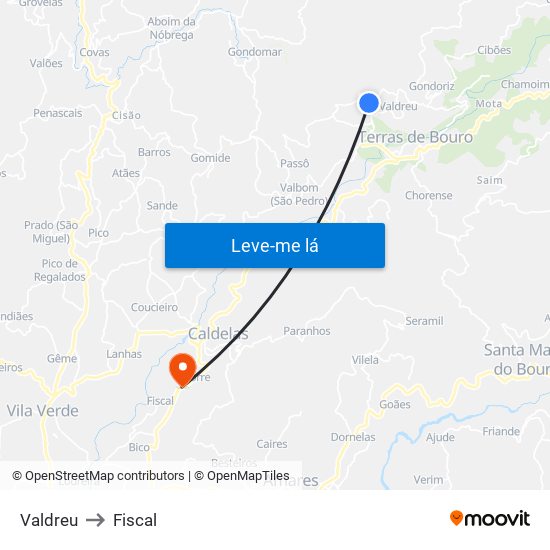 Valdreu to Fiscal map