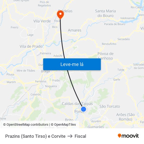 Prazins (Santo Tirso) e Corvite to Fiscal map