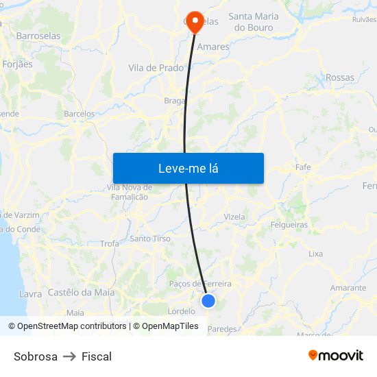 Sobrosa to Fiscal map