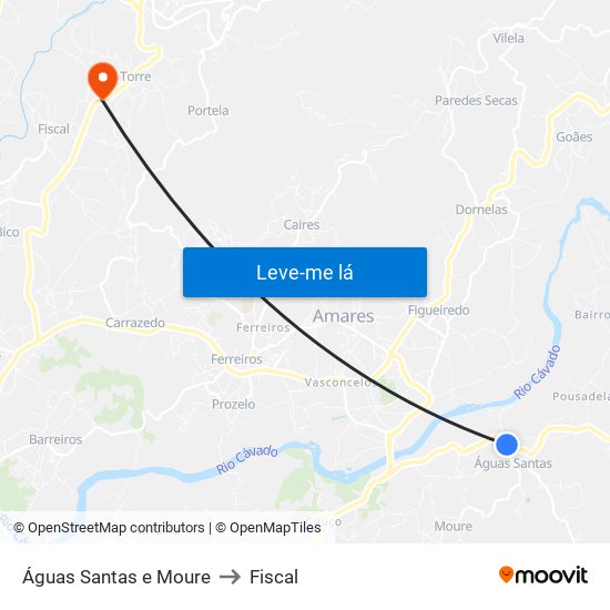 Águas Santas e Moure to Fiscal map