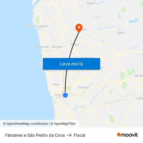 Fânzeres e São Pedro da Cova to Fiscal map