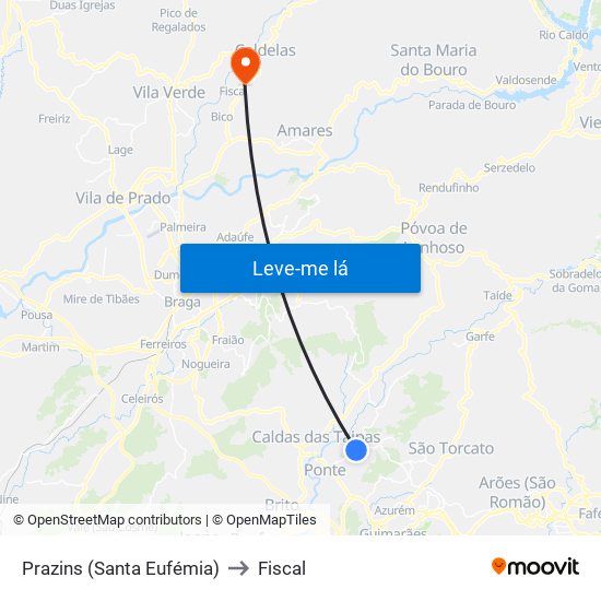 Prazins (Santa Eufémia) to Fiscal map