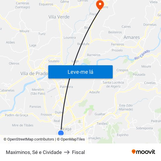 Maximinos, Sé e Cividade to Fiscal map