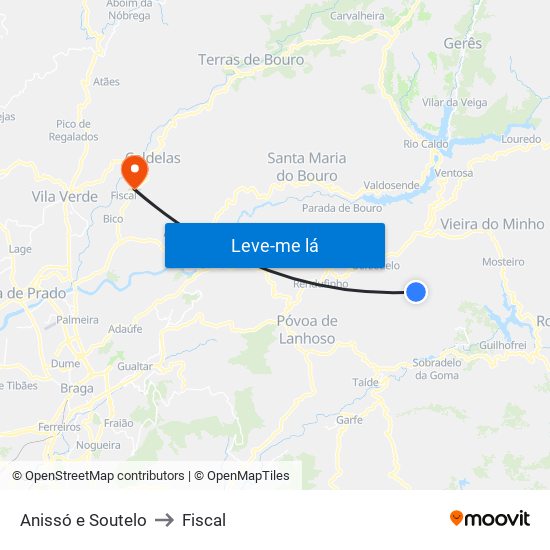 Anissó e Soutelo to Fiscal map