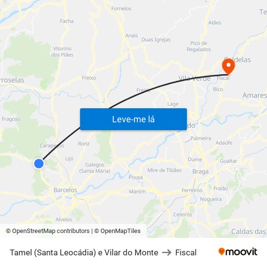 Tamel (Santa Leocádia) e Vilar do Monte to Fiscal map