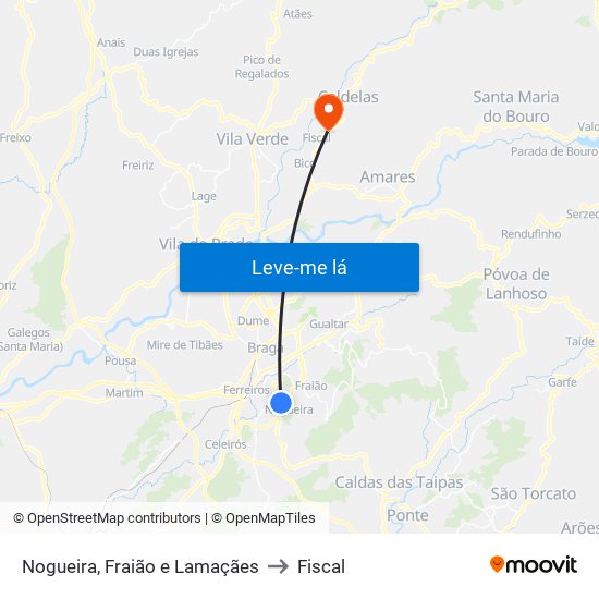 Nogueira, Fraião e Lamaçães to Fiscal map