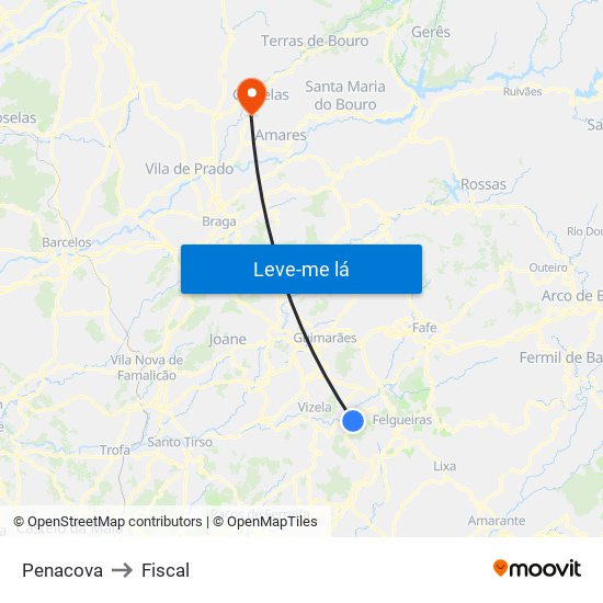 Penacova to Fiscal map