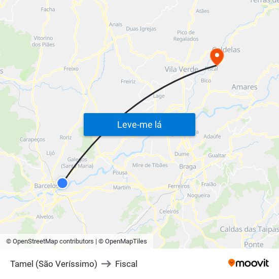 Tamel (São Veríssimo) to Fiscal map