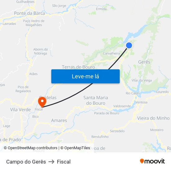 Campo do Gerês to Fiscal map