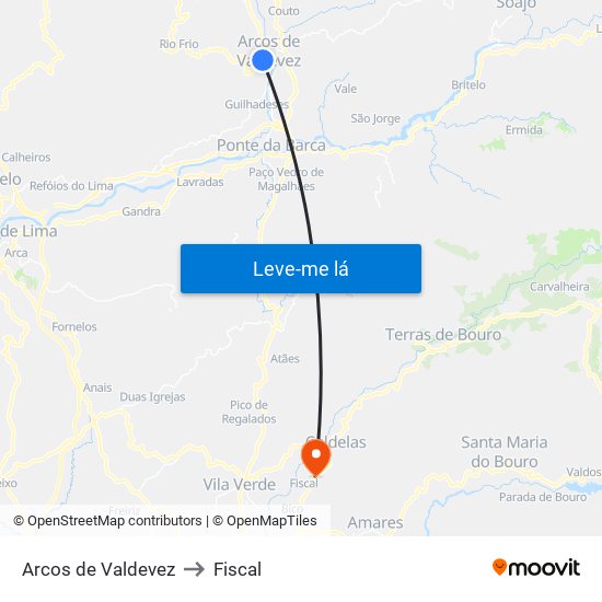 Arcos de Valdevez to Fiscal map