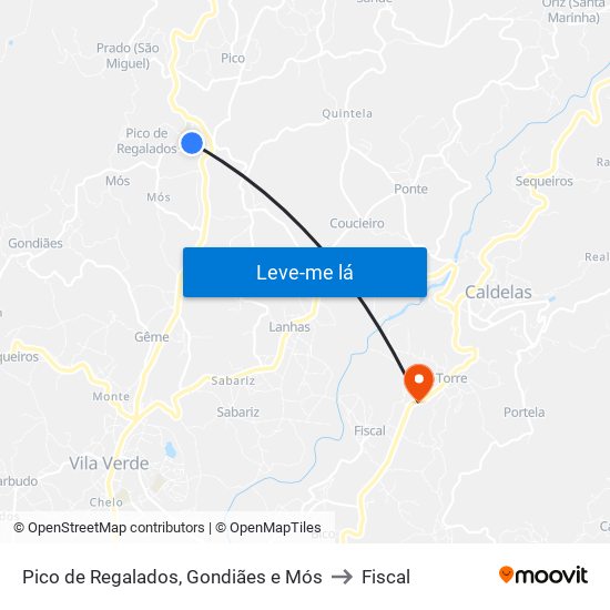 Pico de Regalados, Gondiães e Mós to Fiscal map