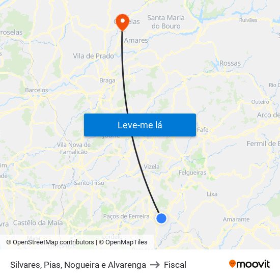 Silvares, Pias, Nogueira e Alvarenga to Fiscal map