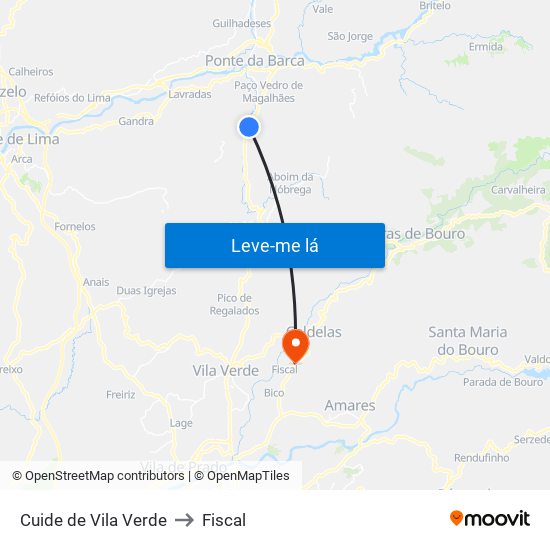 Cuide de Vila Verde to Fiscal map