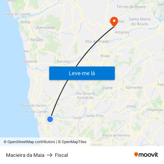 Macieira da Maia to Fiscal map