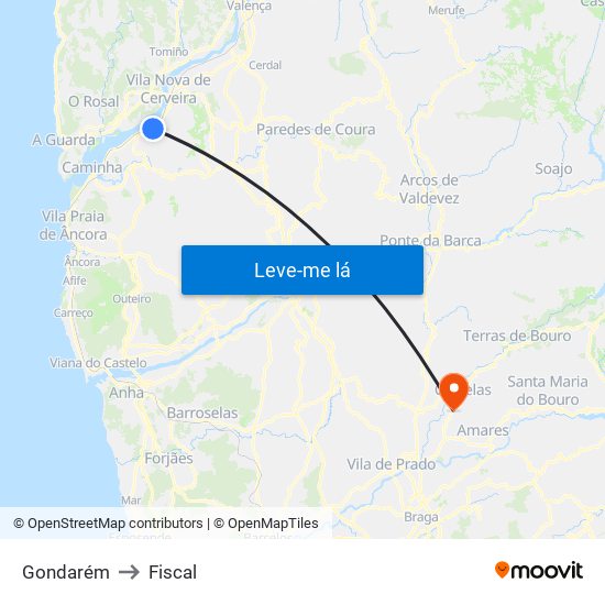 Gondarém to Fiscal map