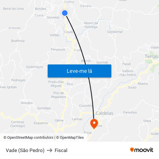 Vade (São Pedro) to Fiscal map