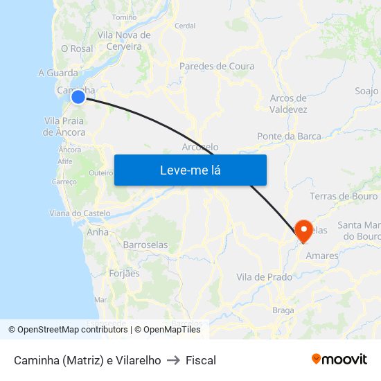 Caminha (Matriz) e Vilarelho to Fiscal map