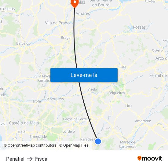 Penafiel to Fiscal map