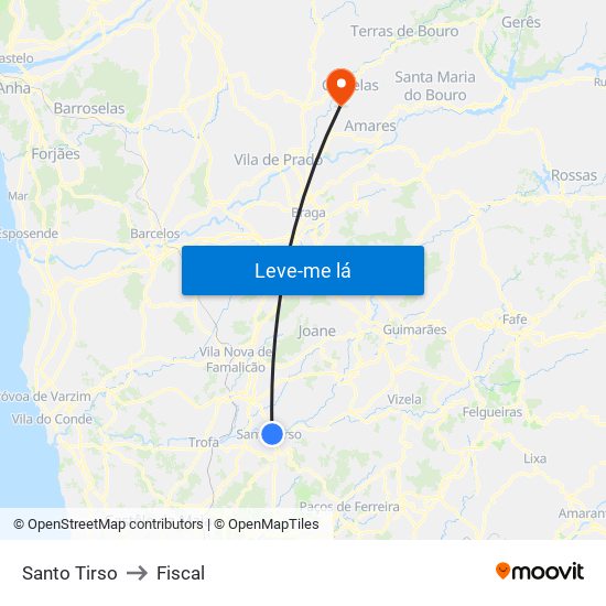 Santo Tirso to Fiscal map