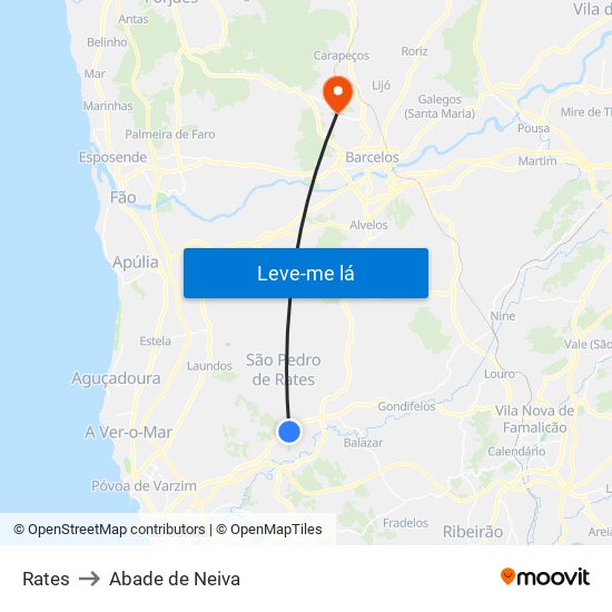 Rates to Abade de Neiva map