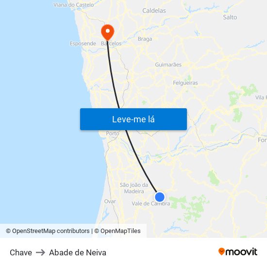 Chave to Abade de Neiva map