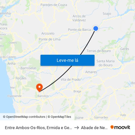 Entre Ambos-Os-Rios, Ermida e Germil to Abade de Neiva map