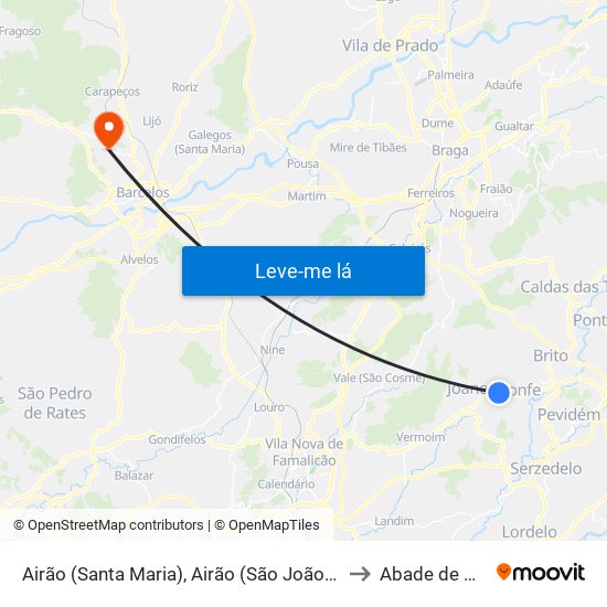 Airão (Santa Maria), Airão (São João) e Vermil to Abade de Neiva map