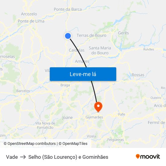 Vade to Selho (São Lourenço) e Gominhães map