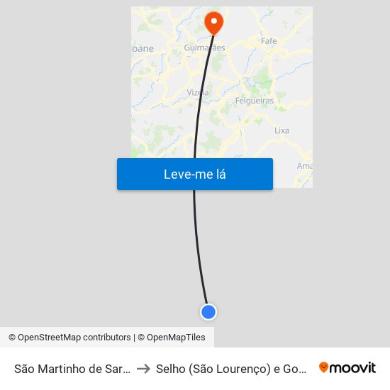 São Martinho de Sardoura to Selho (São Lourenço) e Gominhães map