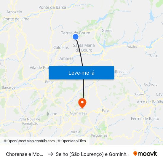 Chorense e Monte to Selho (São Lourenço) e Gominhães map