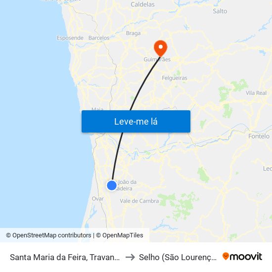 Santa Maria da Feira, Travanca, Sanfins e Espargo to Selho (São Lourenço) e Gominhães map