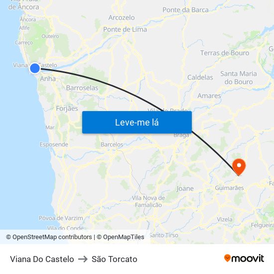 Viana Do Castelo to São Torcato map