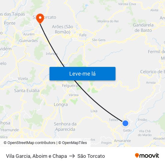 Vila Garcia, Aboim e Chapa to São Torcato map