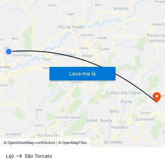 Lijó to São Torcato map