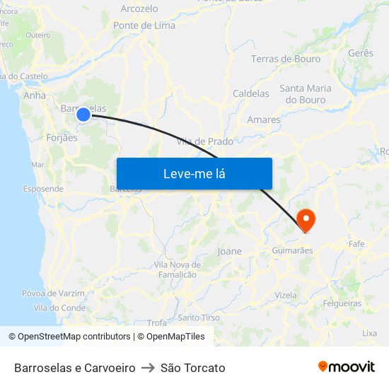 Barroselas e Carvoeiro to São Torcato map
