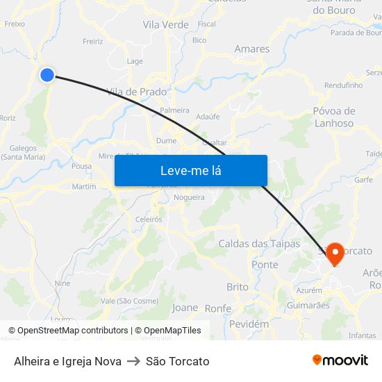 Alheira e Igreja Nova to São Torcato map