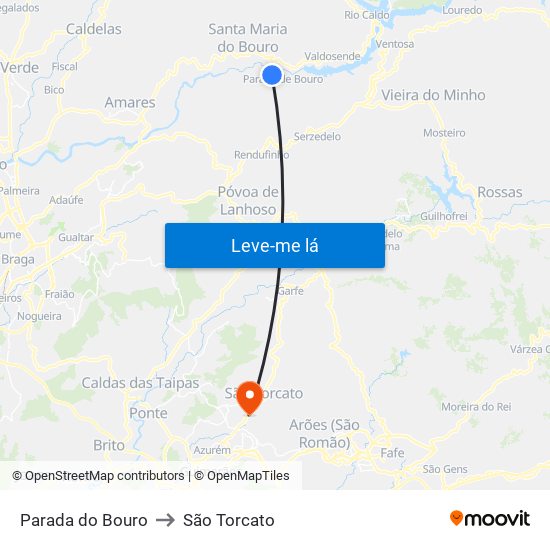 Parada do Bouro to São Torcato map