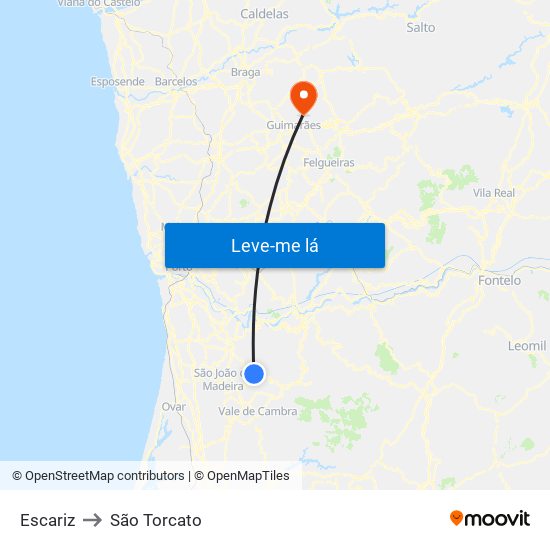 Escariz to São Torcato map